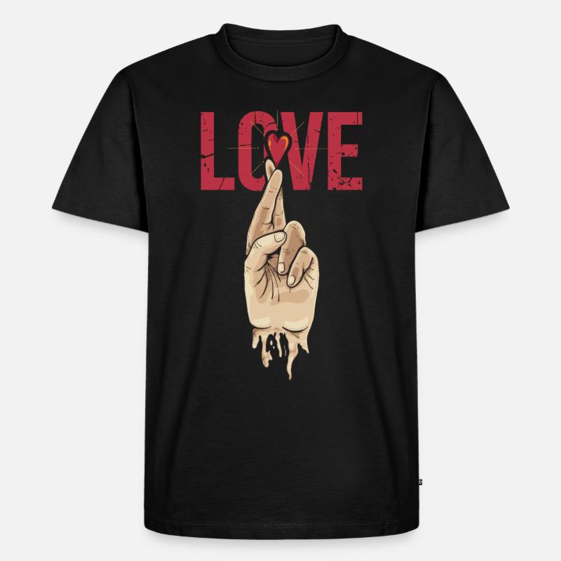 Zeichen der Liebe - Männer Premium Bio T-Shirt - Schwarz