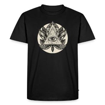 Conception de l’œil qui voit tout - T-shirt Premium bio Homme - noir - Devant - Nico (187cm)