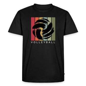 Volleyball vintage retro Motiv - Männer Premium Bio T-Shirt - Schwarz - Vorne - Nico (187cm)