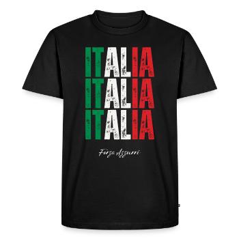 Flag of Italy, Italian pride - Men's Premium Organic T-Shirt - black - Front - Nico (187cm)