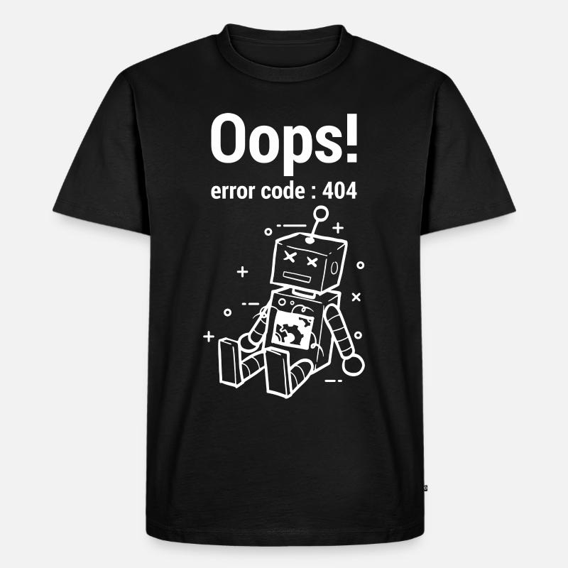 Oops Fehler 404 Grafik - Männer Premium Bio T-Shirt - Schwarz