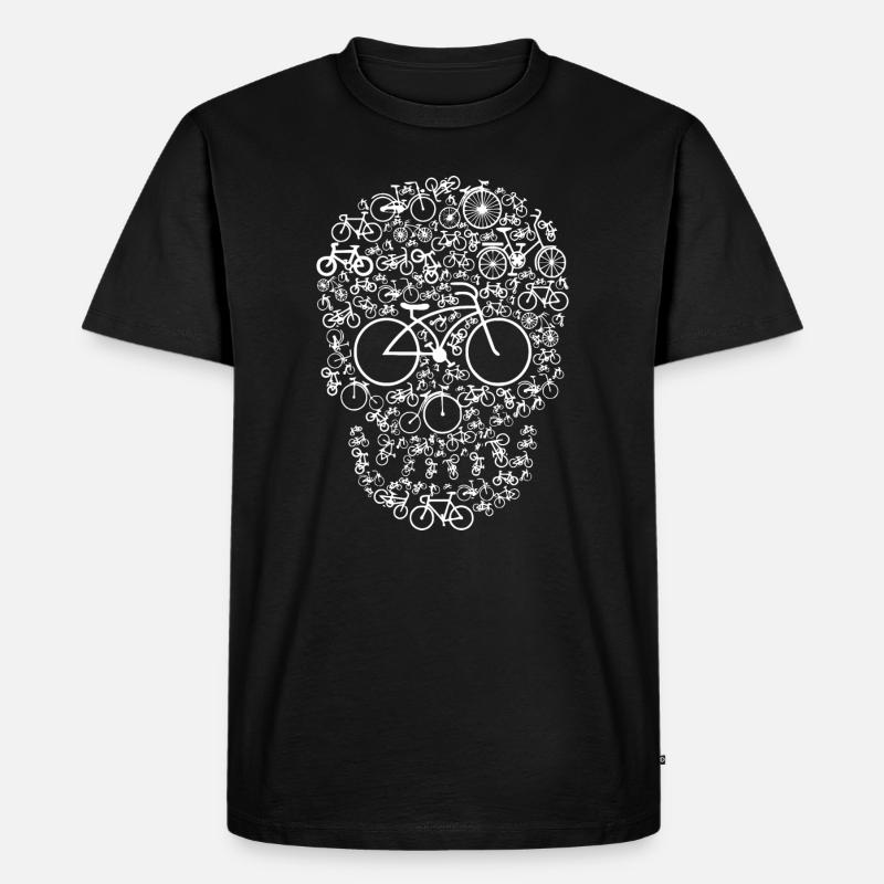 Fahrrad Schädel - Männer Premium Bio T-Shirt - Schwarz