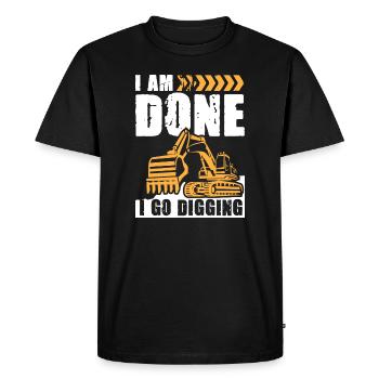 Je vais creuser une excavatrice - T-shirt Premium bio Homme - noir - Devant - Nico (187cm)