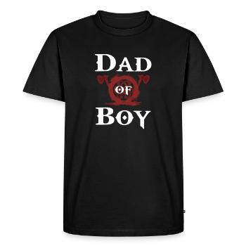 Père d’un garçon Papa d’un garçon Vikinger of war - T-shirt Premium bio Homme - noir - Devant - Nico (187cm)