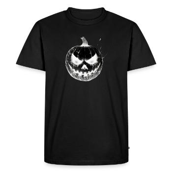 Frissons garantis - Citrouille d'Halloween - T-shirt Premium bio Homme - noir - Devant - Nico (187cm)
