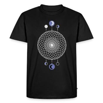 Geometric Pattern Moon Phases - Men's Premium Organic T-Shirt - black - Front - Nico (187cm)