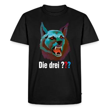 Die Drei ??? und der Karpatenhund Cover mit Logo - Männer Premium Bio T-Shirt - Schwarz - Vorne - Nico (187cm)