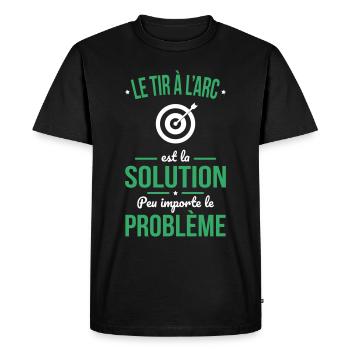Tir à l'arc est solution peu importe le problème - T-shirt Premium bio Homme - noir - Devant - Nico (187cm)