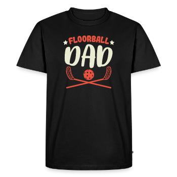 Floorball Papa Joueur de Floorball Père Papa - T-shirt Premium bio Homme - noir - Devant - Nico (187cm)