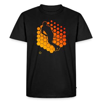 Salibandy Floorball Hockey de sol féminin - T-shirt Premium bio Homme - noir - Devant - Nico (187cm)