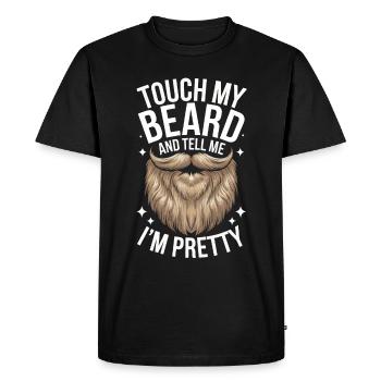 Barbe Moustache Barbu Hommes - T-shirt Premium bio Homme - noir - Devant - Nico (187cm)