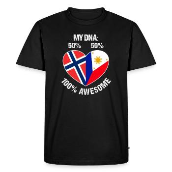 DNA Half Filipino Half Norwegian - Men's Premium Organic T-Shirt - black - Front - Nico (187cm)