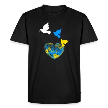 Paix - T-shirt Premium bio Homme - noir - Devant - Nico (187cm)