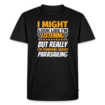 Cadeau amusant en parachute ascensionnel - T-shirt Premium bio Homme - noir - Devant - Nico (187cm)