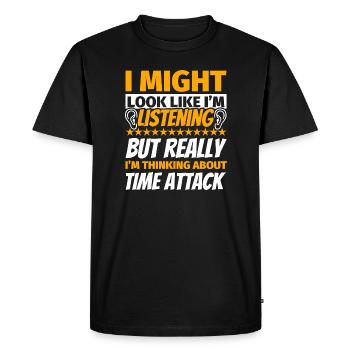 Cadeau amusant d’attaque temporelle - T-shirt Premium bio Homme - noir - Devant - Nico (187cm)