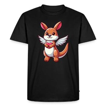 Ailes de coeur de kangourou d’ange - T-shirt Premium bio Homme - noir - Devant - Nico (187cm)