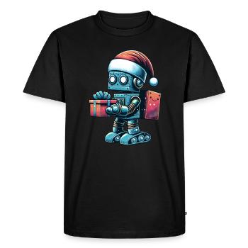 Robot Santa Claus Festive Technology - Men's Premium Organic T-Shirt - black - Front - Nico (187cm)