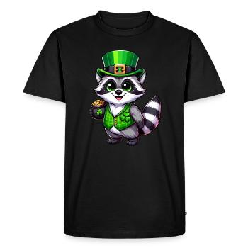 Chemise de bande dessinée Pot de raton laveur d’or de la Saint-Patrick - T-shirt Premium bio Homme - noir - Devant - Nico (187cm)