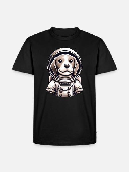Aventure spatiale de l’astronaute Beagle - T-shirt Premium bio Homme - noir