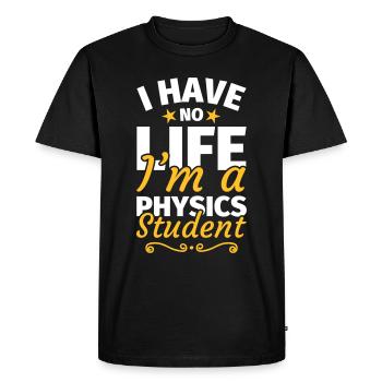 Étudiant en physique Études en physique Études en physique - T-shirt Premium bio Homme - noir - Devant - Nico (187cm)
