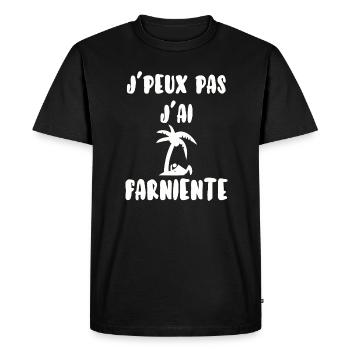 J’peux pas j’ai farniente - T-shirt Premium bio Homme - noir - Devant - Nico (187cm)