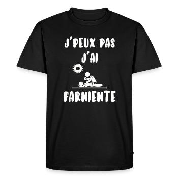 J’peux pas j’ai farniente - T-shirt Premium bio Homme - noir - Devant - Nico (187cm)