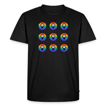 Feminist Icons - Rainbow Flag - Men's Premium Organic T-Shirt - black - Front - Nico (187cm)