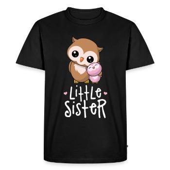 Petite soeur - Petite soeur chouette - T-shirt Premium bio Homme - noir - Devant - Nico (187cm)