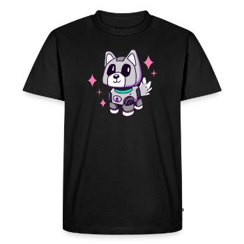 Husky robot dog Malamute - Men's Premium Organic T-Shirt - black - Front - Nico (187cm)