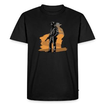 Westernschießen Cowboy - Männer Premium Bio T-Shirt - Schwarz - Vorne - Nico (187cm)