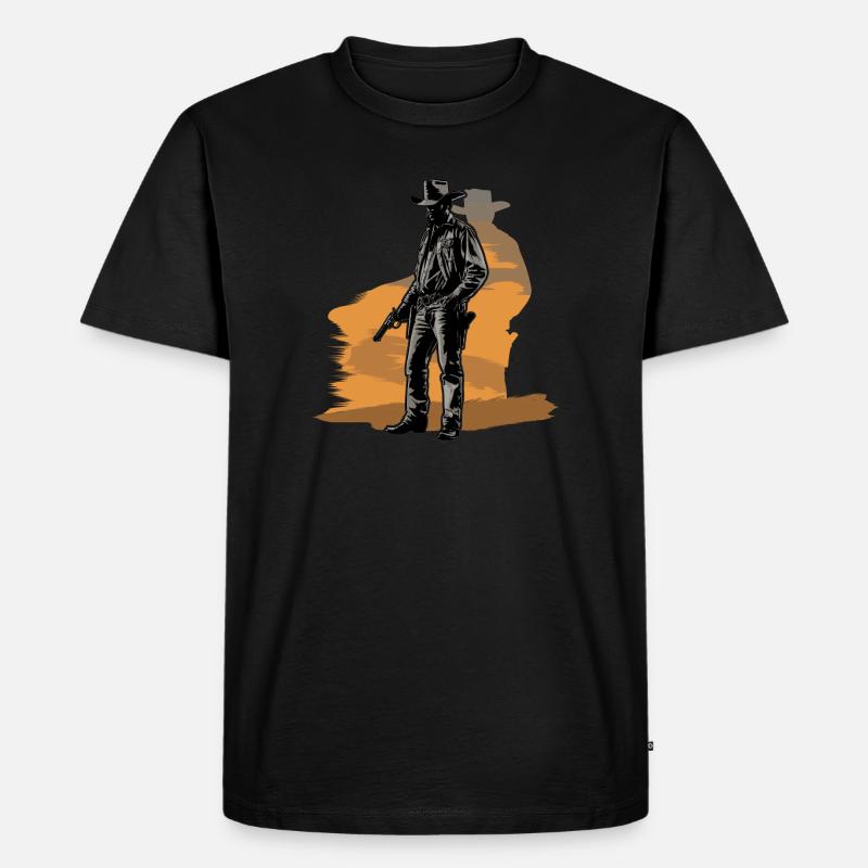 Westernschießen Cowboy - Männer Premium Bio T-Shirt - Schwarz