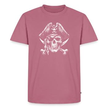 Crâne de pirate - T-shirt Premium bio Homme - mauve - Devant - Nico (187cm)