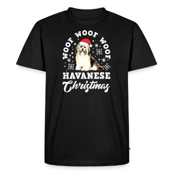 Woof Woof Woof Havanese Christmas - Men's Premium Organic T-Shirt - black - Front - Nico (187cm)