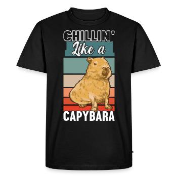 Capybara Lover - Men's Premium Organic T-Shirt - black - Front - Nico (187cm)