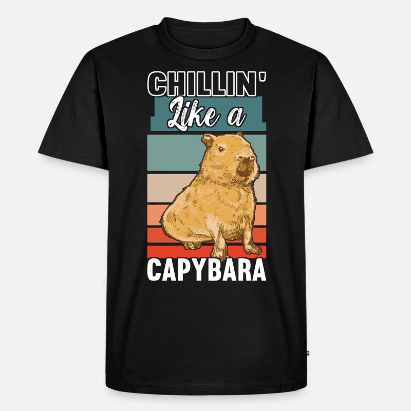 Capybara Lover - Männer Premium Bio T-Shirt - Schwarz