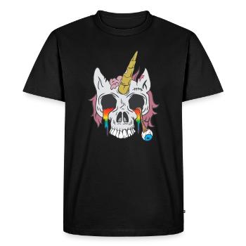 Halloween Zombiecorn Unicorn Kostüm Fright Night - Männer Premium Bio T-Shirt - Schwarz - Vorne - Nico (187cm)