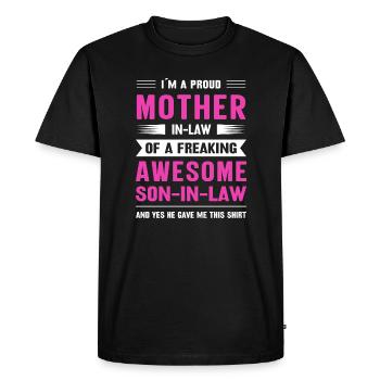 Je suis une fière belle-mère Femmes Drôle fête des mères - T-shirt Premium bio Homme - noir - Devant - Nico (187cm)