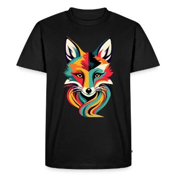 renard, graphique, forêt, nature, animaux de la forêt, animaux, faune - T-shirt Premium bio Homme - noir - Devant - Nico (187cm)