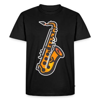 Graphisme pour saxophone - T-shirt Premium bio Homme - noir - Devant - Nico (187cm)