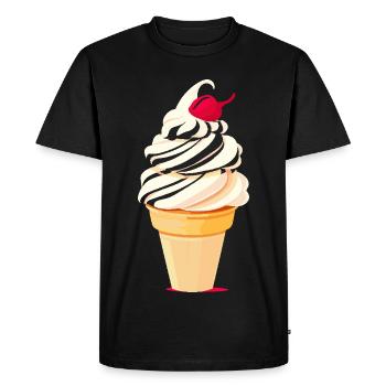 Cornet de crème glacée Artwork - T-shirt Premium bio Homme - noir - Devant - Nico (187cm)