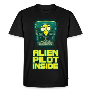Alien on Board - Men's Premium Organic T-Shirt - black - Front - Nico (187cm)