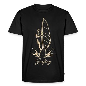 surfer_4500x5400 - T-shirt Premium bio Homme - noir - Devant - Nico (187cm)