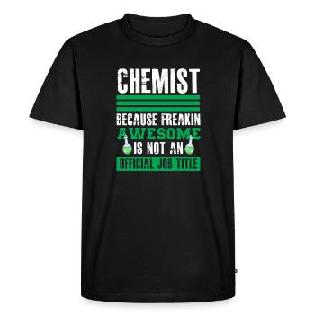 Chemist - Men's Premium Organic T-Shirt - black - Front - Nico (187cm)