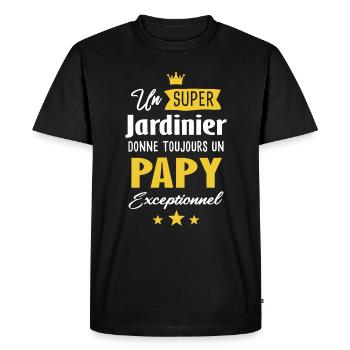 Jardinier papy cadeau drôle jardin papi jardinage - T-shirt Premium bio Homme - noir - Devant - Nico (187cm)