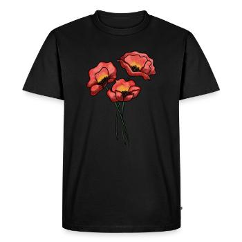 Poppies - T-shirt Premium bio Homme - noir - Devant - Nico (187cm)