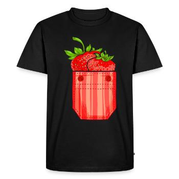 Berry Summer Fruit Gift Chest Bag Strawberry - Men's Premium Organic T-Shirt - black - Front - Nico (187cm)