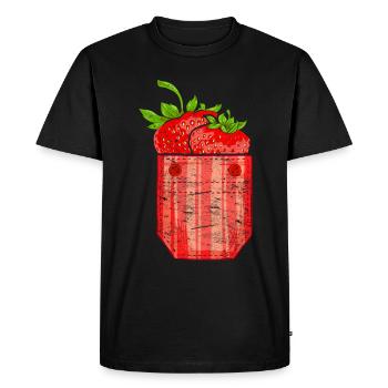 Fruit d’été Fruit Cadeau Poitrine Sac Fraise - T-shirt Premium bio Homme - noir - Devant - Nico (187cm)