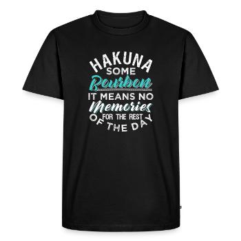 HAKUNA SOME BOURBON No Memories - Men's Premium Organic T-Shirt - black - Front - Nico (187cm)