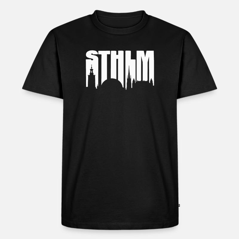 STHLM - Männer Premium Bio T-Shirt - Schwarz