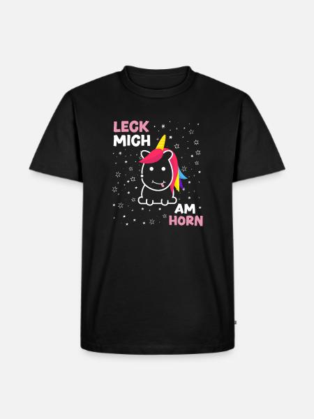 Einhorn - Männer Premium Bio T-Shirt - Schwarz